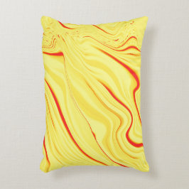 Almofada Decorativa Creme de manga, com derrame curvo de vermelho ou c