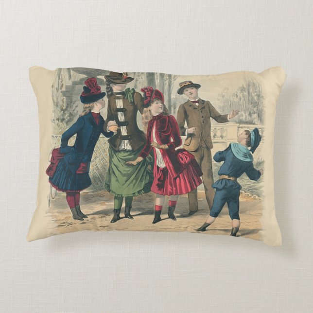Almofada Decorativa Crianças Antigas Familiares Vitorianas (Verso)