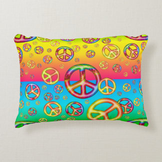 Almofada Decorativa Crianças Loucas Cores Travesseiro PEACE OUT-16x12