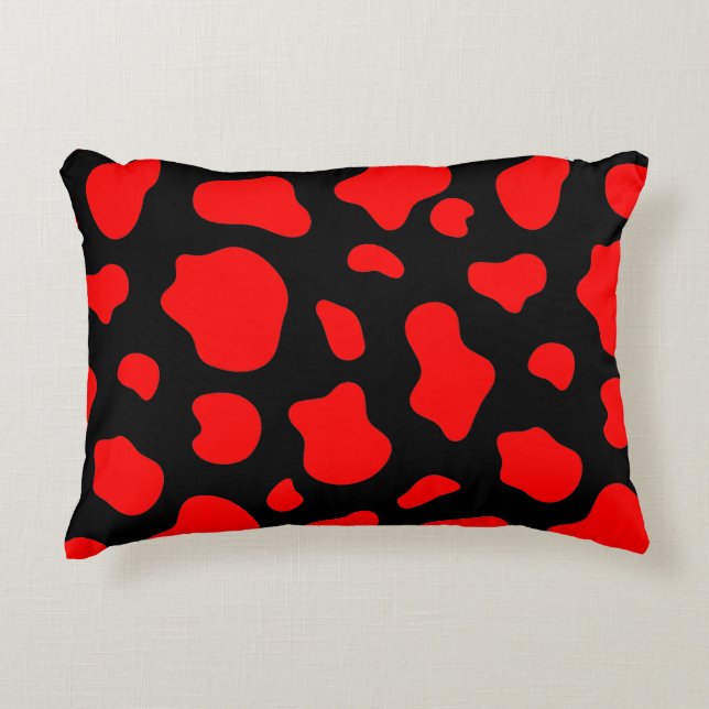Almofada Decorativa Crimson & Charcoal Spotted Decorative Pillow  (Frente)