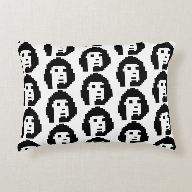 Almofada Decorativa Criptopunk preto e branco (Frente)