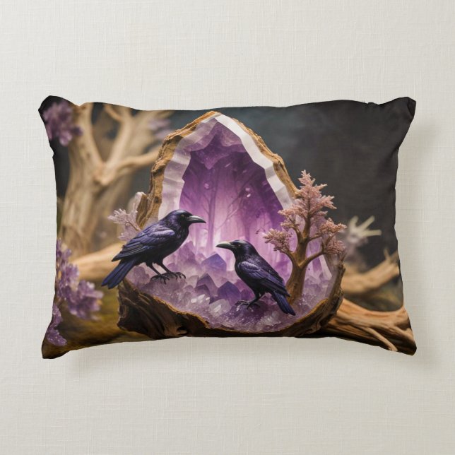 Almofada Decorativa Crows Ravens Ameyst Crystal Fantasy (Frente)