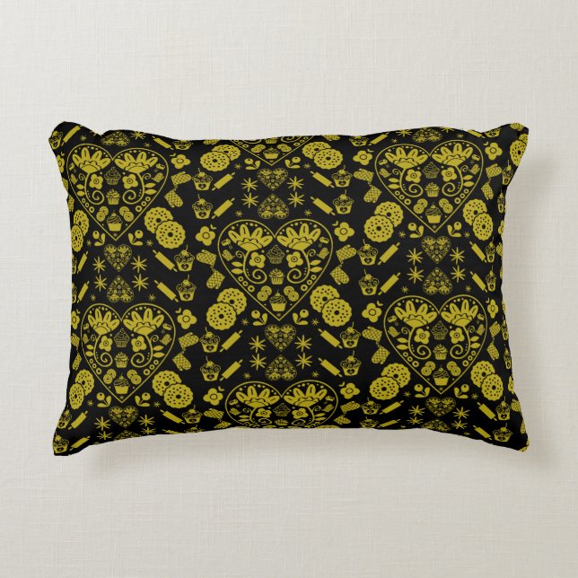 Almofada Decorativa Cupcake Baking Folk Art (Frente)