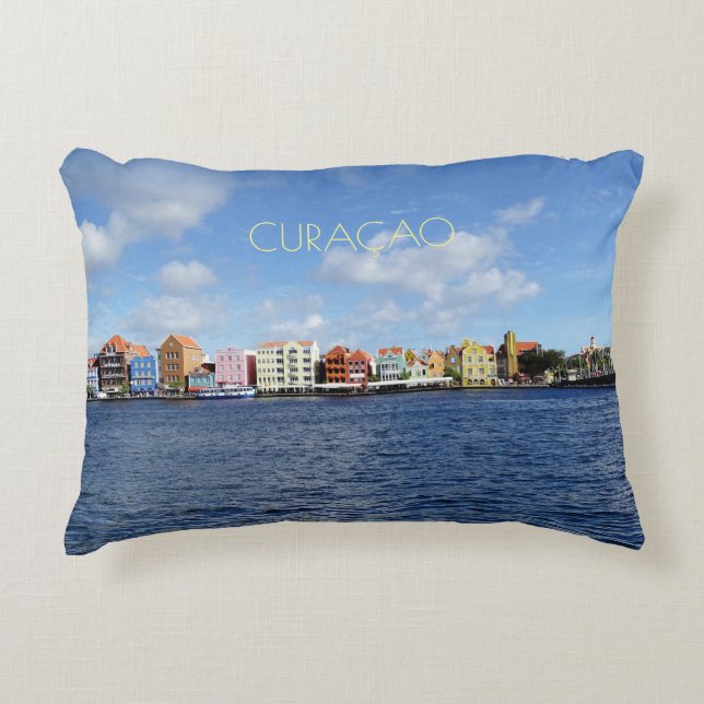 Almofada Decorativa Curaçao Skyline sem texto (personalizável) (Frente)