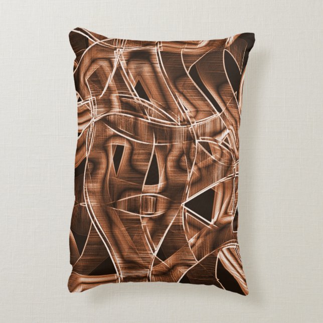 Almofada Decorativa Curvas sobrepostas em formas de fita, alivio casta (Verso(Vertical))