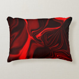Almofada Decorativa Curvas vermelhas claro e escuro em fundo escuro.
