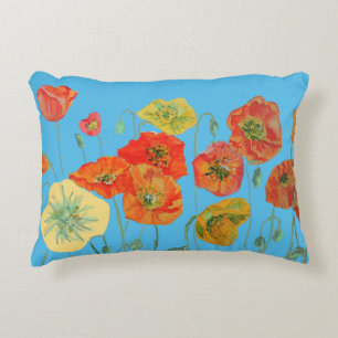 Almofada Decorativa Cushion de decoração de papagaios laranja e azui