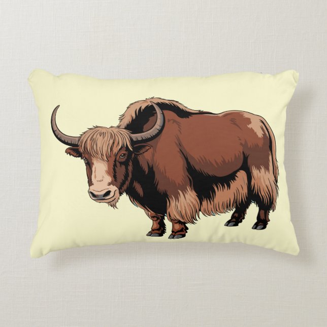 Almofada Decorativa Cute & adorable brown Yak  (Frente)