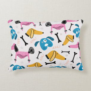 Almofada Decorativa Cute dog pattern with baby animal face drawing sca