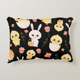 Almofada Decorativa Cute Easter Chicks & Bunnies Seamless Pattern