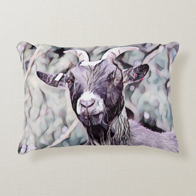 Almofada Decorativa Cute Goat Farmhouse Decor (Frente)