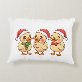 Almofada Decorativa Cute Kawaii Christmas Ducks | Festive Holiday 