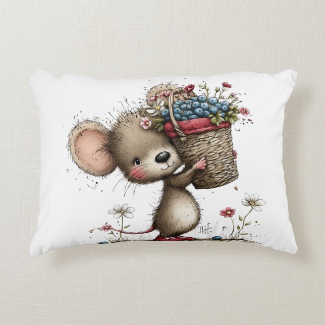 Almofada Decorativa Cute Little Berry Mouse (Frente)
