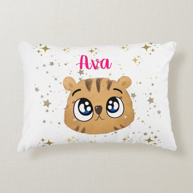 Almofada Decorativa Cute little tiger gold start (Frente)