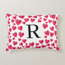 Cute Monograma Corações Vermelhos Monograma Person