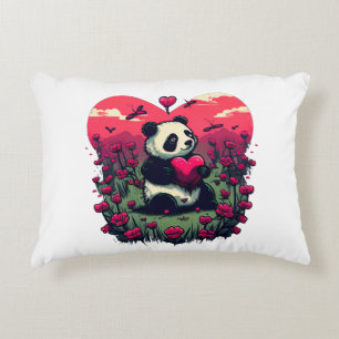 Almofada Decorativa Cute Panda Segurando Coração - Presente de Dia de 