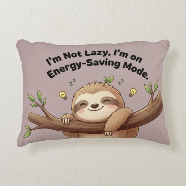Almofada Decorativa Cute Sloth "Energy-Saving Mode" (Frente)