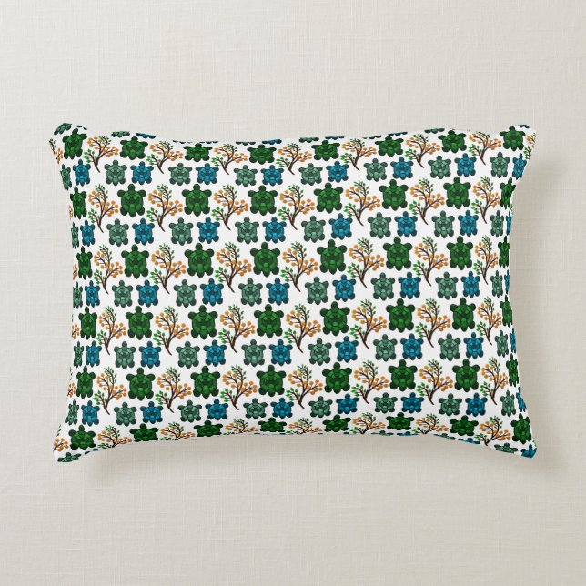 Almofada Decorativa Cute Turtle Seamless Pattern | Ocean Animal Repeat (Frente)