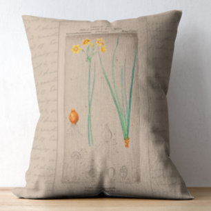 Almofada Decorativa Daffodil - Ilustração Botânica Francesa