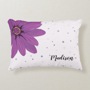 Almofada Decorativa Daisy & Dots roxos Travesseiro de Destaque Perso