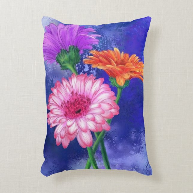 Almofada Decorativa Daisy Gerbera Travesseiro (Frente(Vertical))