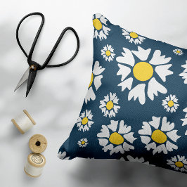 Almofada Decorativa Daisy Pattern, Floral Pattern, White Daisies