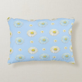 Almofada Decorativa Daisy Pattern sobre fundo azul claro