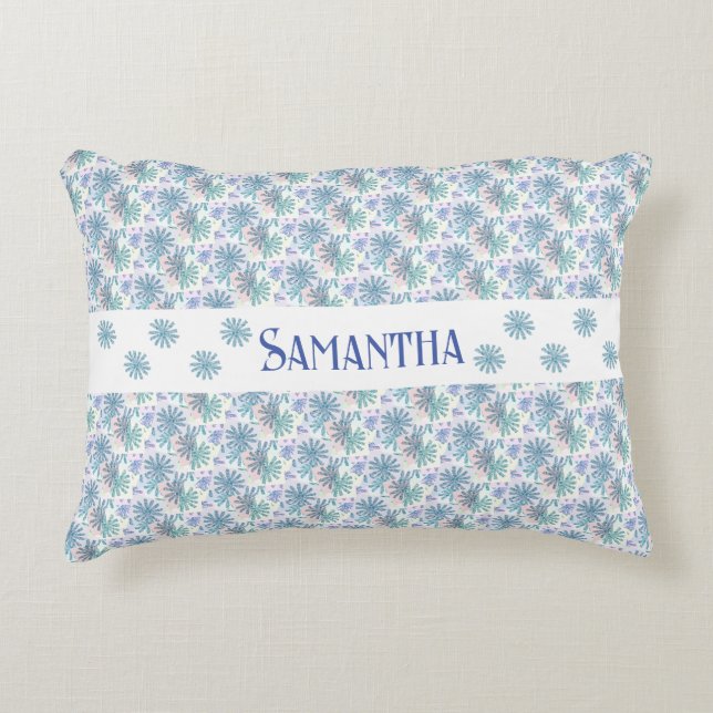 Almofada Decorativa Daisy personalizado de retalhamento de pastel mult (Frente)