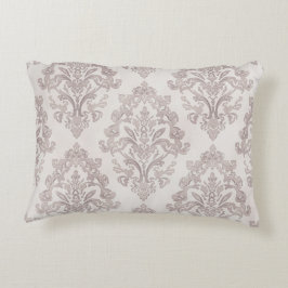 Almofada Decorativa Damasceno Clássico Floral Suave em Taupe com Aquar