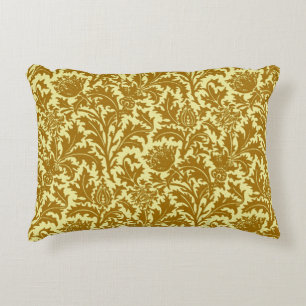 Almofada Decorativa Damasco do cardo de William Morris, ouro da
