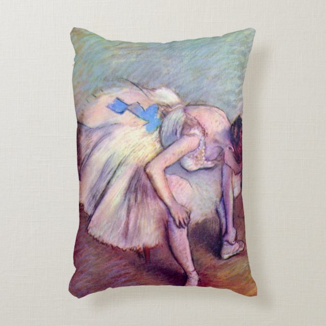 Almofada Decorativa Dançarina Sentada de Edgar Degas, Arte de Balé Vin (Frente(Vertical))