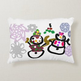 Almofada Decorativa Dance Snowman and Snowwoman