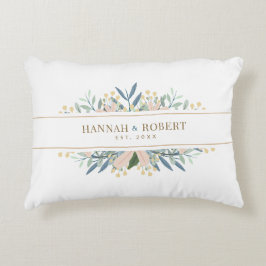Almofada Decorativa Data de Casamento com Nome do Casal Lembrança Flor