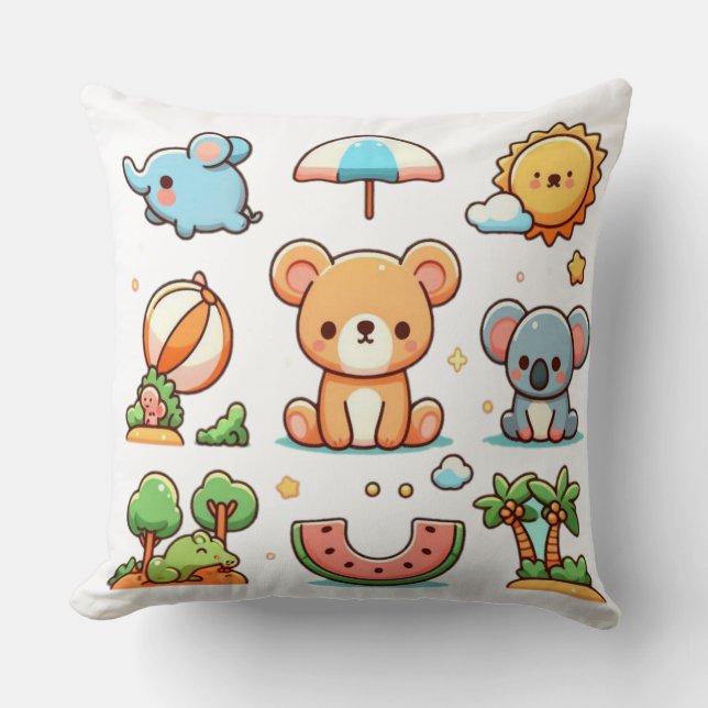 Almofada Decorativa de Animal Fofo para Ambientes  (Frente)