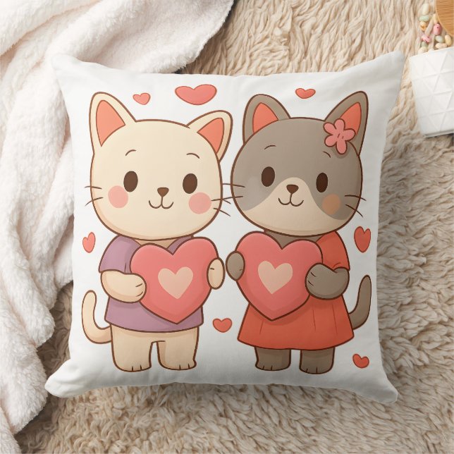 Almofada Decorativa de Coelho Gatinho Coração (Cobertor)