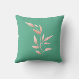 Almofada Decorativa de Folhas Botânicas em Verde A