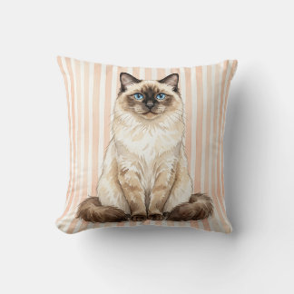 Almofada Decorativa de Gato em Aquarela