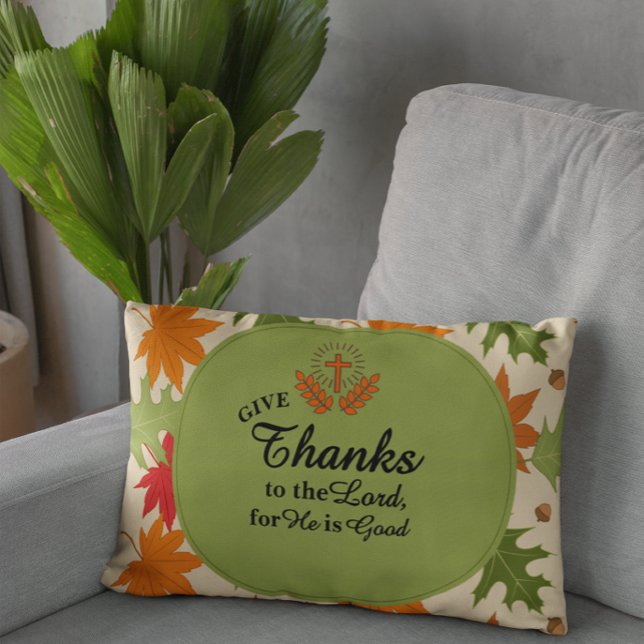 Almofada Decorativa Dê Graças ao Senhor | Outono Personalizado  (Criador carregado)