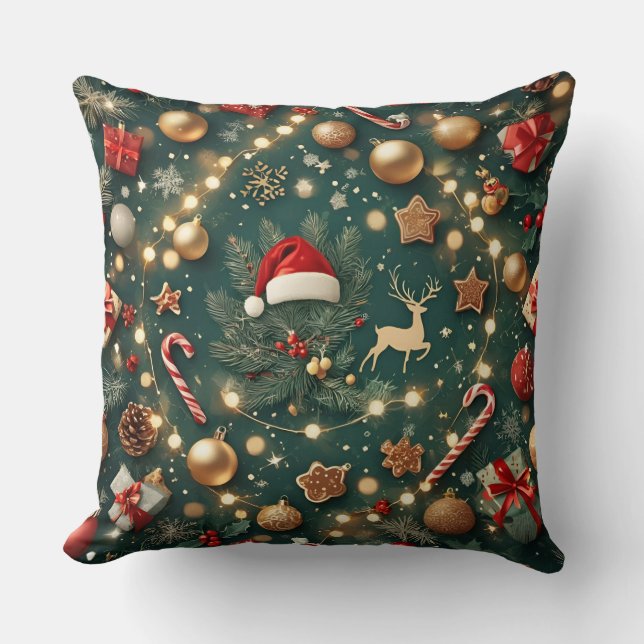 Almofada Decorativa de Luxo com Tema de Natal (Frente)