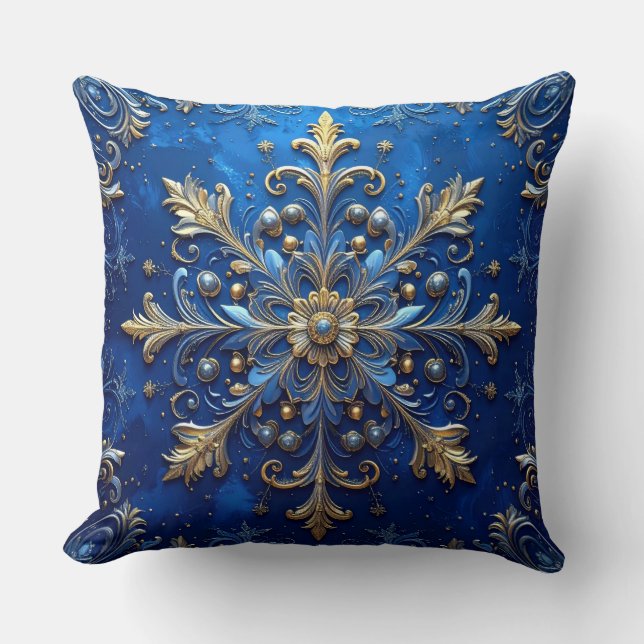 Almofada Decorativa de Natal Azul (Frente)