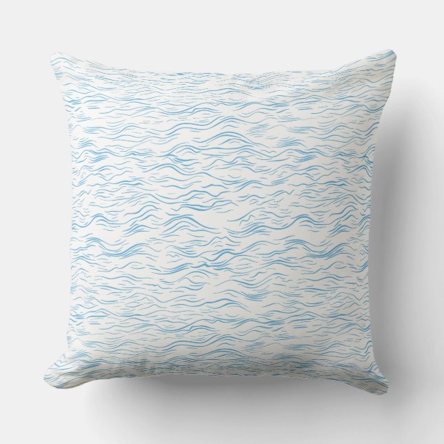 Almofada Decorativa de Ondas Marinhas Simples da C (Frente)