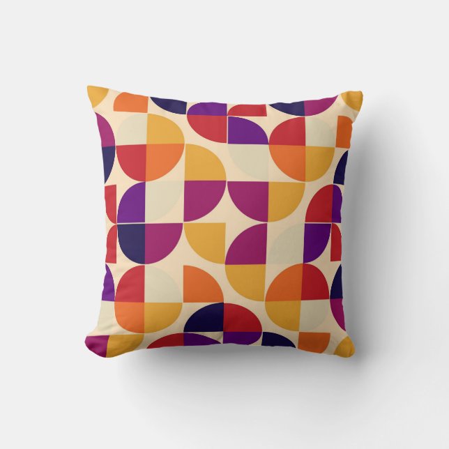 Almofada Decorativa de Padrão Abstrato Retro para  (Frente)