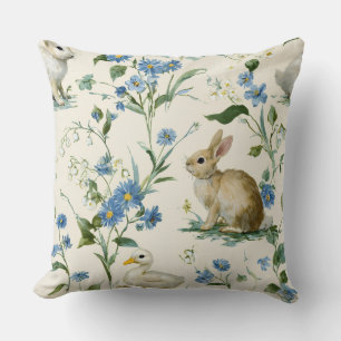 Almofada Decorativa de Primavera Coelho Pato Flore