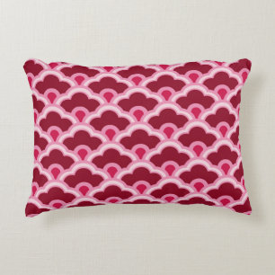 Almofada Decorativa Deco Chinês Escalços, Vinho Borgonha e Rosa