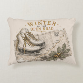 Almofada Decorativa Decoração de Férias da Rota 66 de Inverno para Via