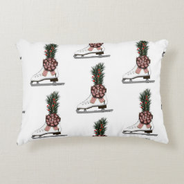 Almofada Decorativa Decoração de Natal do Skate de gelo com Arco de Ta