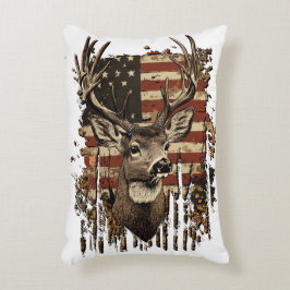 Almofada Decorativa Deer, Buck Season USA Flag