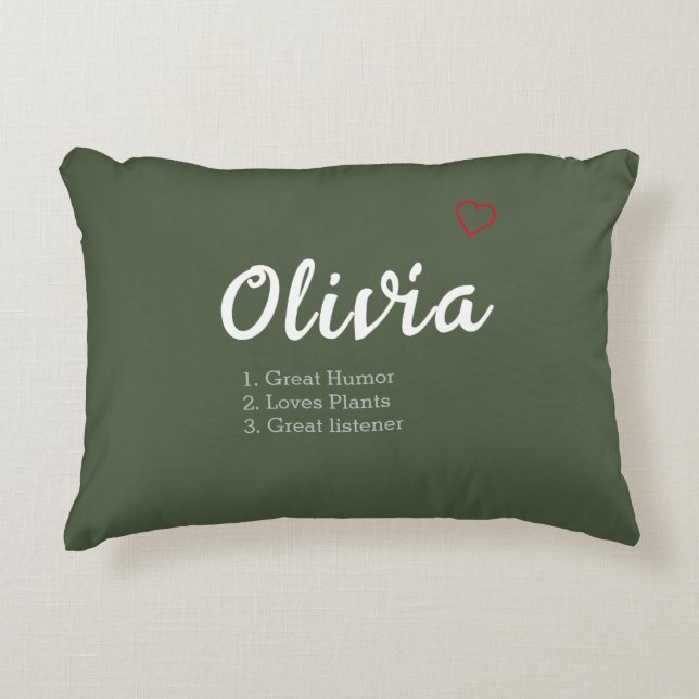 Almofada Decorativa Definição de Nome Personalizado (Frente)