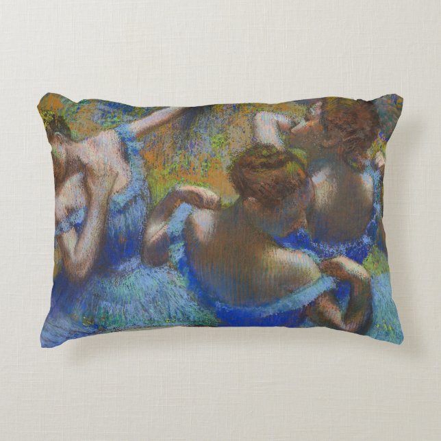 Almofada Decorativa Degas Blue Dancers Pastel Fine Art Masterpiece (Frente)
