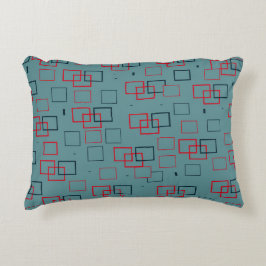 Almofada Decorativa Delícia Quadrada Vermelha e Teal
